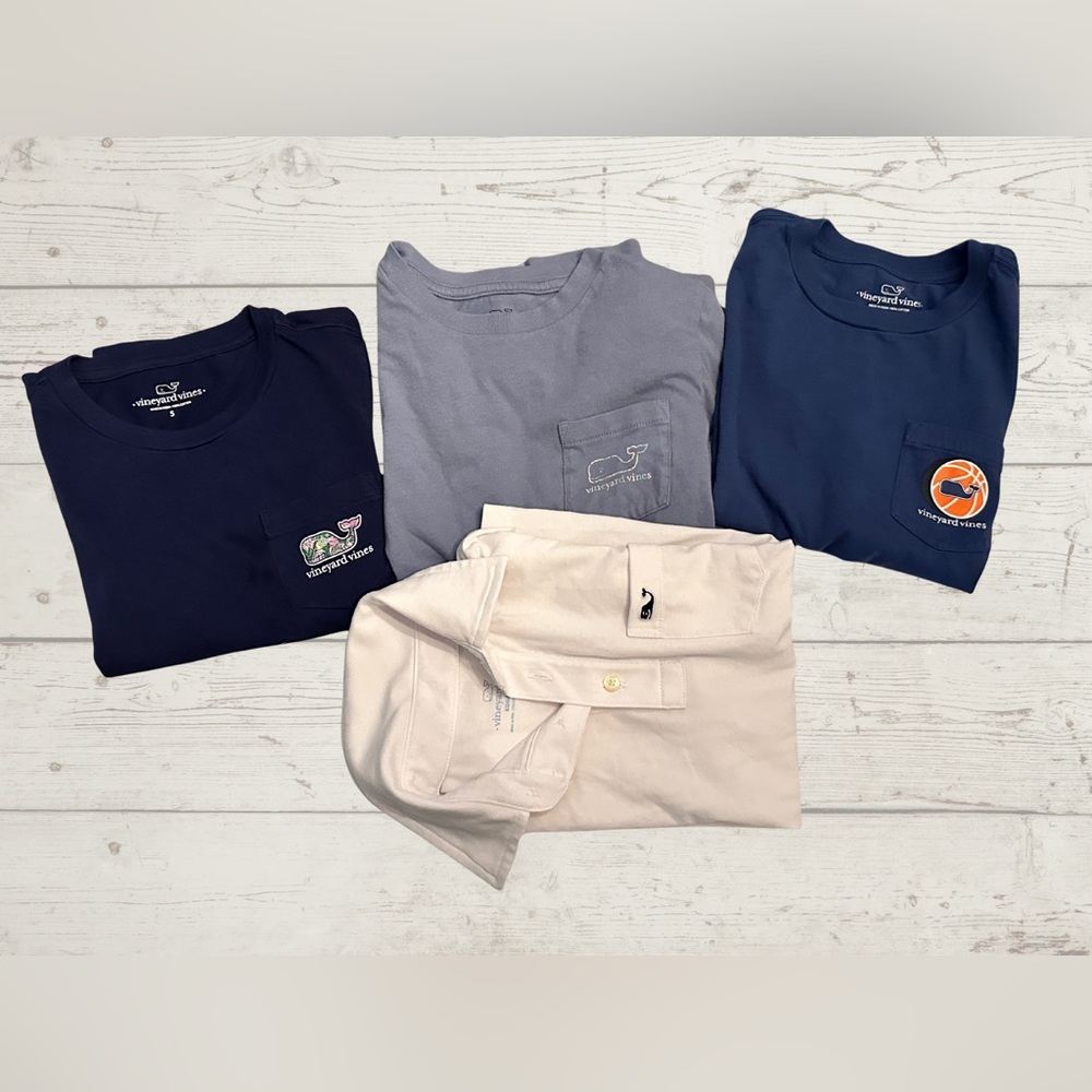 Vineyard Vines Boys Size 5 Bundle – 4 Tops | Pocket Tees & Polo